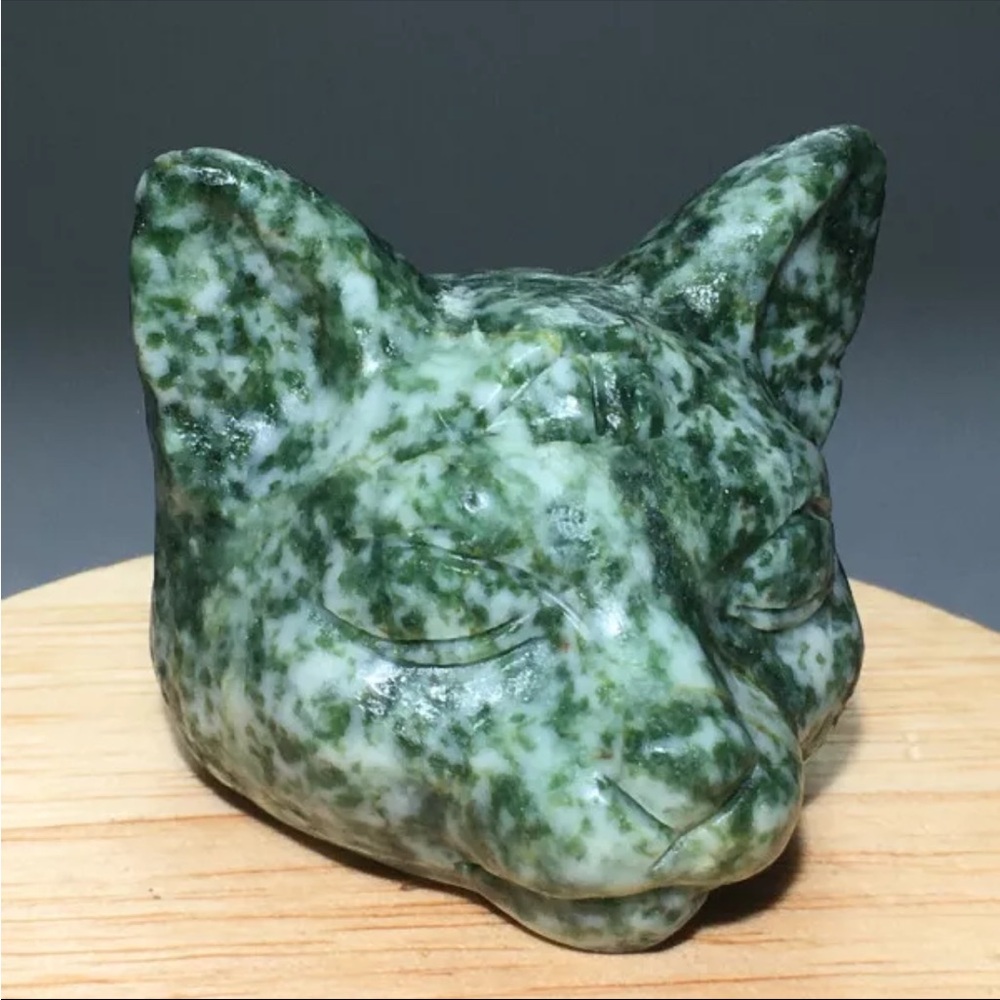 146g Natural Moss Agate Cat's Head